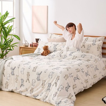 床包兩用被套/毯-雙人 / 法蘭絨四件式 / 小步舞曲