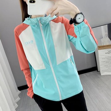 春夏季戶外防曬衣女薄款透氣彈力風衣跑步爬山冰絲拼接運動外套男