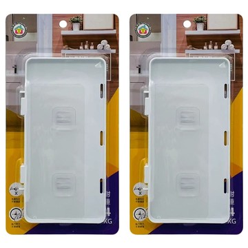 騰宇 無痕黏貼平台置物架 尺寸22x11.3x1.5cm 耐重4kg  白色  2個