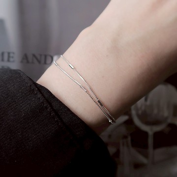 【客製化禮物】925純銀  盒子鍊 雙鍊 客製化刻字 手鍊