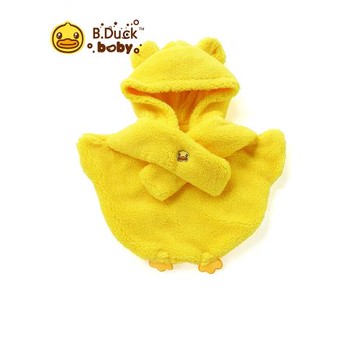 香港潮牌小黃鴨b.duckbaby嬰兒可愛披風新生6-9月加厚搖粒絨披肩