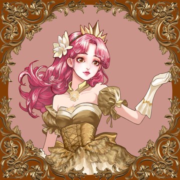 卡通女孩彩色貼紙Elanine