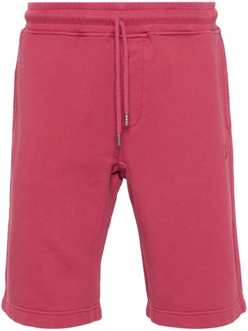 C.P. Company - logo-embroidered cotton fleece shorts - men - Cotton - S