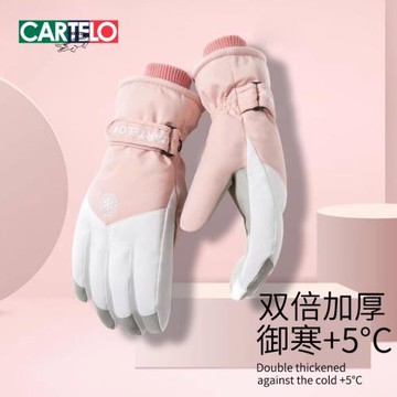 滑雪手套女冬季可愛加絨加厚男士電動摩托車觸屏騎行防風防水保暖