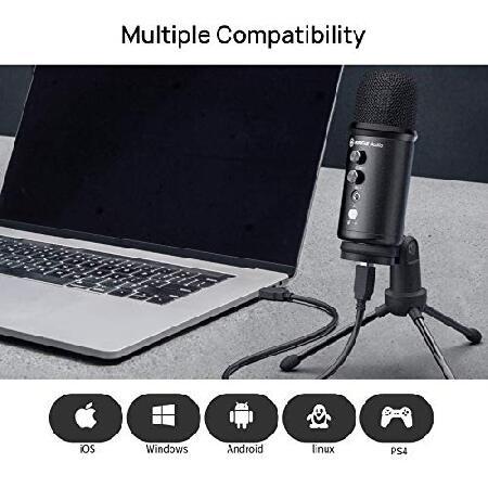 [並行輸入品]Mirfak USBマイク プロフェッショナルキット デスクトップコンデンサーマイク アームスタンド付き iOS Windows Android Linux対応 ライブストリーム