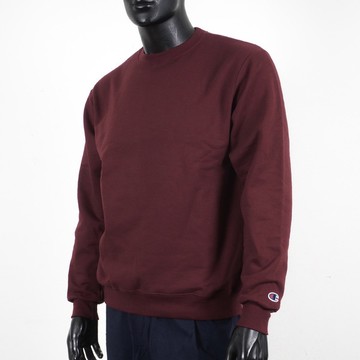 Champion 男 長袖上衣 大學T 美規 高磅數 運動 休閒 內刷毛 保暖 舒適 穿搭 棗紅 [S600-83C]