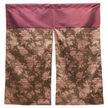 J&N 花影短門簾 穿桿式  90 x 90cm  紅色