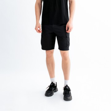 【Vacation Vibe】男裝-涼感休閒工裝口袋短褲-黑色