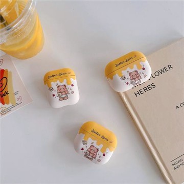 適用AirPods1/2/3/4蘋果耳機套AirPods Pro2蜂蜜熊無線藍牙保護殼