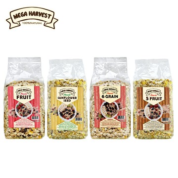 【Mega Harvest】 德國天然穀片 1000g 什錦榛果/什錦水果/什錦
