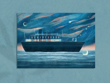 明信片 - 船與雲彩