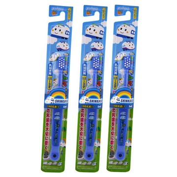 日本EBISU-新幹線0.5~3歲兒童牙刷×3入-顏色隨機