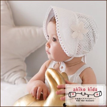 【akiko kids】親親小寶貝小花蕾絲網美帽3-12月適用