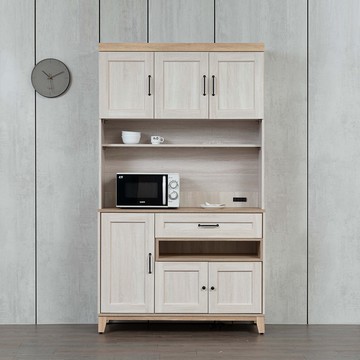 【H&D東稻家居】韓研守4尺餐櫃組/置物櫃/碗盤櫃