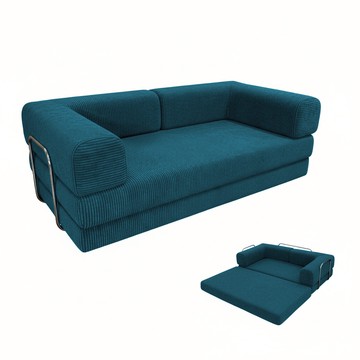 LOGIS 藍色系 燈心絨 沙發／床兩模式 雙人三人可拆洗款  【H-007-燈8號】