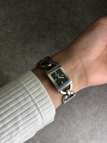 【 日本直送 名牌中古包 】Christian Dior 手錶 銀色 Logo 不鏽鋼 Marri D78-109 vintage rvjazp