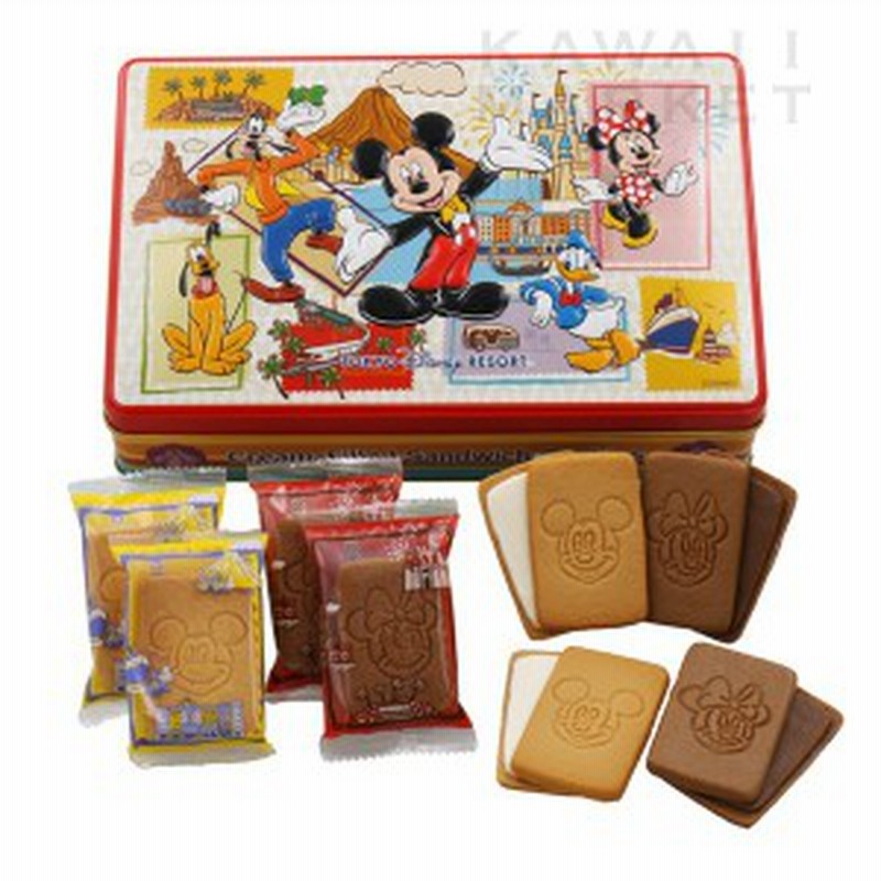 クリームサンドクッキー 缶入り ミッキー ミニー ドナルド ディズニーランド ディズニーシー お土産 プレゼント お菓子 焼菓子 通販 Lineポイント最大get Lineショッピング