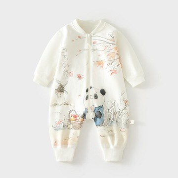 嬰兒睡袋春秋冬單層寶寶分腿舒絨睡衣新生兒拉鏈式多功能防踢被鑫弘-萌寶童裝可開發票