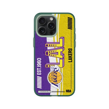 iPhone 15 Pro Max Clear 憂墨綠 - NBA - 復古球員卡-洛杉磯湖人 L.A. Lakers - Vintage Card