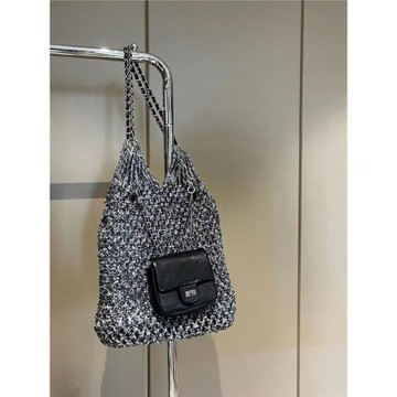 THREE新品網紅同款時尚百搭手工編織設計托特雙子包手提單肩包包