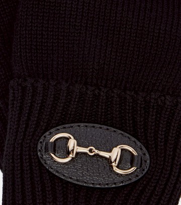 Gucci Horsebit ribbed-knit wool gloves