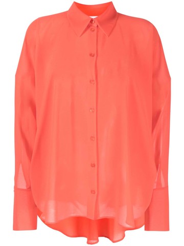 Patrizia Pepe - oversized semi-sheer shirt - women - Polyester - 38 - Orange