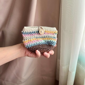 可愛拼接色多色小錢包