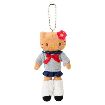 小禮堂 Sanrio 三麗鷗 Hello Kitty 絨毛長腿玩偶吊飾 (黑皮水手服裝 看我72變衣櫥系列)