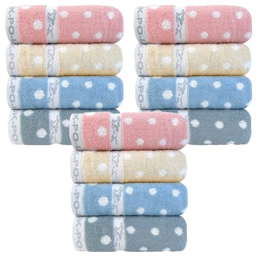 OK-PO-LO 好馬牌 MIT吸水毛巾 76 x 33cm  小圓點  12條