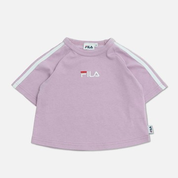 日本 Chil2 - FILA聯名 休閒短袖上衣-刺繡小logo-粉紫