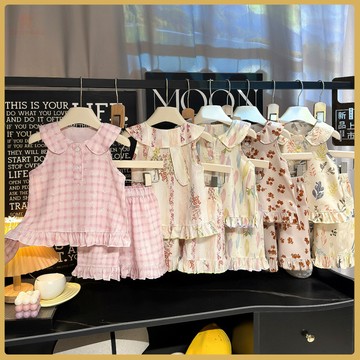 🌺女童上衣🌺2026新款夏季圓領立體長耳朵套裝女寶寶無袖背心洋氣甜美褲套 VKTE