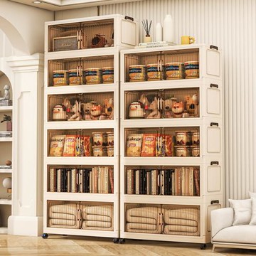 多層可折疊零食柜收納置物架收納箱收納柜跨境置物柜家用儲物柜子