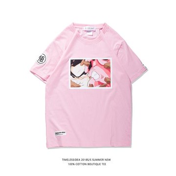 原創潮牌TI夏裝新款動漫七龍珠貼布悟空純棉短袖T恤情侶裝男女