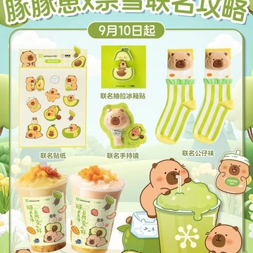 正品代購👉奈雪的茶豚豚崽聯名周邊貼紙冰箱貼公仔襪手持鏡周邊交換禮物 送朋友禮物