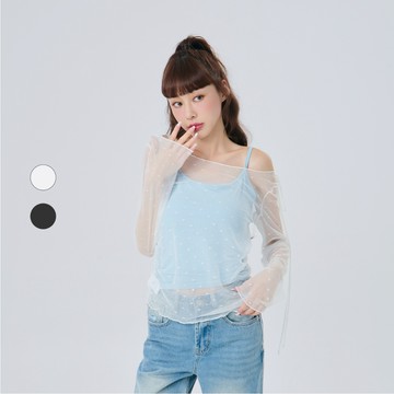 50% Fifty Percent｜透膚網紗層次背心兩件組｜02682211001