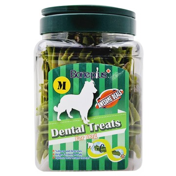 Boneplus 18週以上幼犬/成犬/老犬 超效螺旋六星潔牙棒 M  草本  600g  1罐