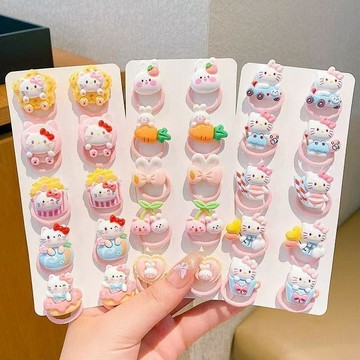 Mimo⭐兒童不傷發小兔子橡皮筋可愛卡通樹脂嬰兒扎頭髮髮圈拇指女童發繩