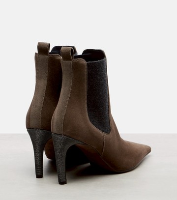 Brunello Cucinelli Chelsea Monili suede ankle boots