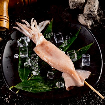 【饕針】魷魚串 M (170/200g) 串 低脂肪低熱量 肉質鮮甜有咬勁 燒烤、火鍋等都好吃