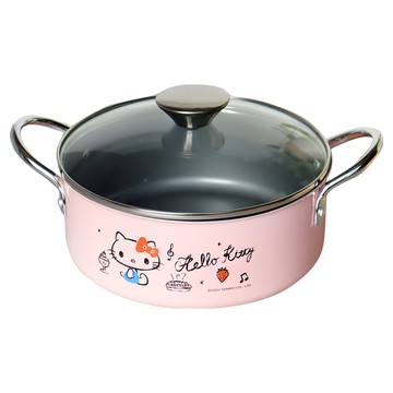 Sanrio 三麗鷗 Hello Kitty 凱蒂貓 雙耳鍋 電磁爐適用 台灣製造  20cm  1個