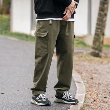 Mmoptop美式復古工裝褲高街日系褲子男士春夏季垂感直筒休閑褲潮