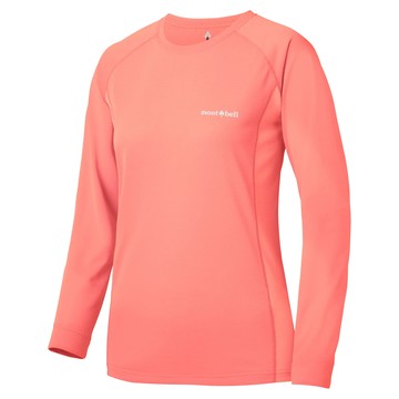 【【蘋果戶外】】mont-bell 1114630 CPK 珊瑚粉【女款】COOL L/S 酷涼長袖排汗衣 WICKRON 短袖排汗衣 排汗T恤 機能衣