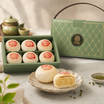 【中秋預購】【犁茶品記】純綠豆PON禮盒(6入/盒)｜綠豆沙餅 傳統糕餅 伴手禮 中秋禮盒 送禮 企業 團購