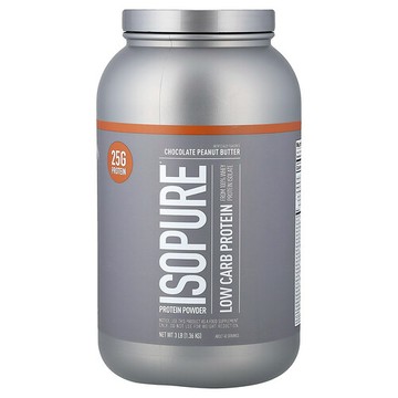 Isopure, IsoPure，蛋白粉，低碳水化合物，巧克力花生醬，3 磅（1.36 千克）