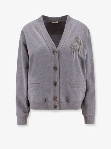 Cotton cardigan with monili detail - BRUNELLO CUCINELLI - gender_Woman