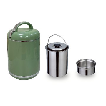 【GOLDEN FIRE 火牌】燜燒鍋 草綠 3.0L-IH爐可用鍋(燜燒鍋 保溫 保冷 手提 不鏽鋼 台灣製造)