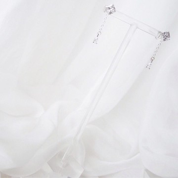 生日禮物 優雅 大方 方石 吊石 耳環 耳夾 客製化 定制 新娘耳環