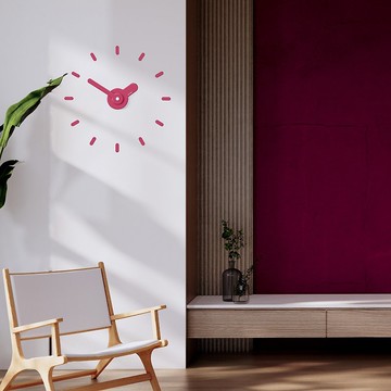 V1M掛鐘，粉紅，櫻桃色，剝膠粘貼，根據圖案安裝48-60公分。