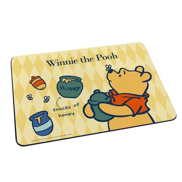 【Disney 迪士尼】軟式珪藻土吸水地墊-菱格系列 菱格維尼 （60*40*0.5cm）_廠商直送