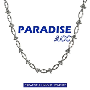 PARADISE 打結荊棘鈦鋼項鏈 歐美嘻哈小眾高級感不掉色不過敏316L醫療鋼項鏈
